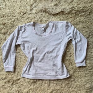 100% Cotton White Long Sleeve Baby Tee with Pink Contrast Stitching Kids 12